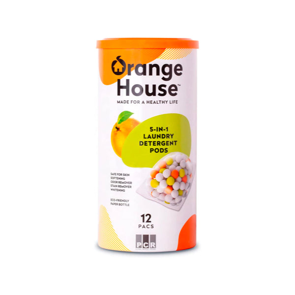 Orange House Laundry Natural 5 in 1 Detergent Pods 12 Pacs